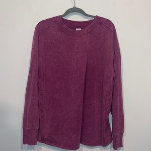Purple acid wash crewneck